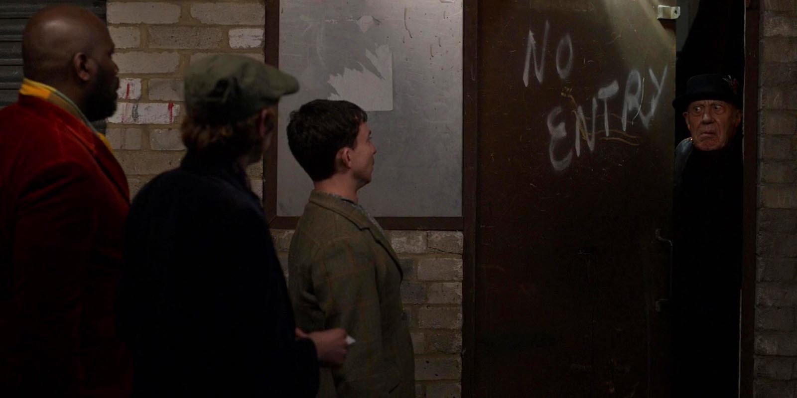 Baz: Are you Rene? 
Man: Who