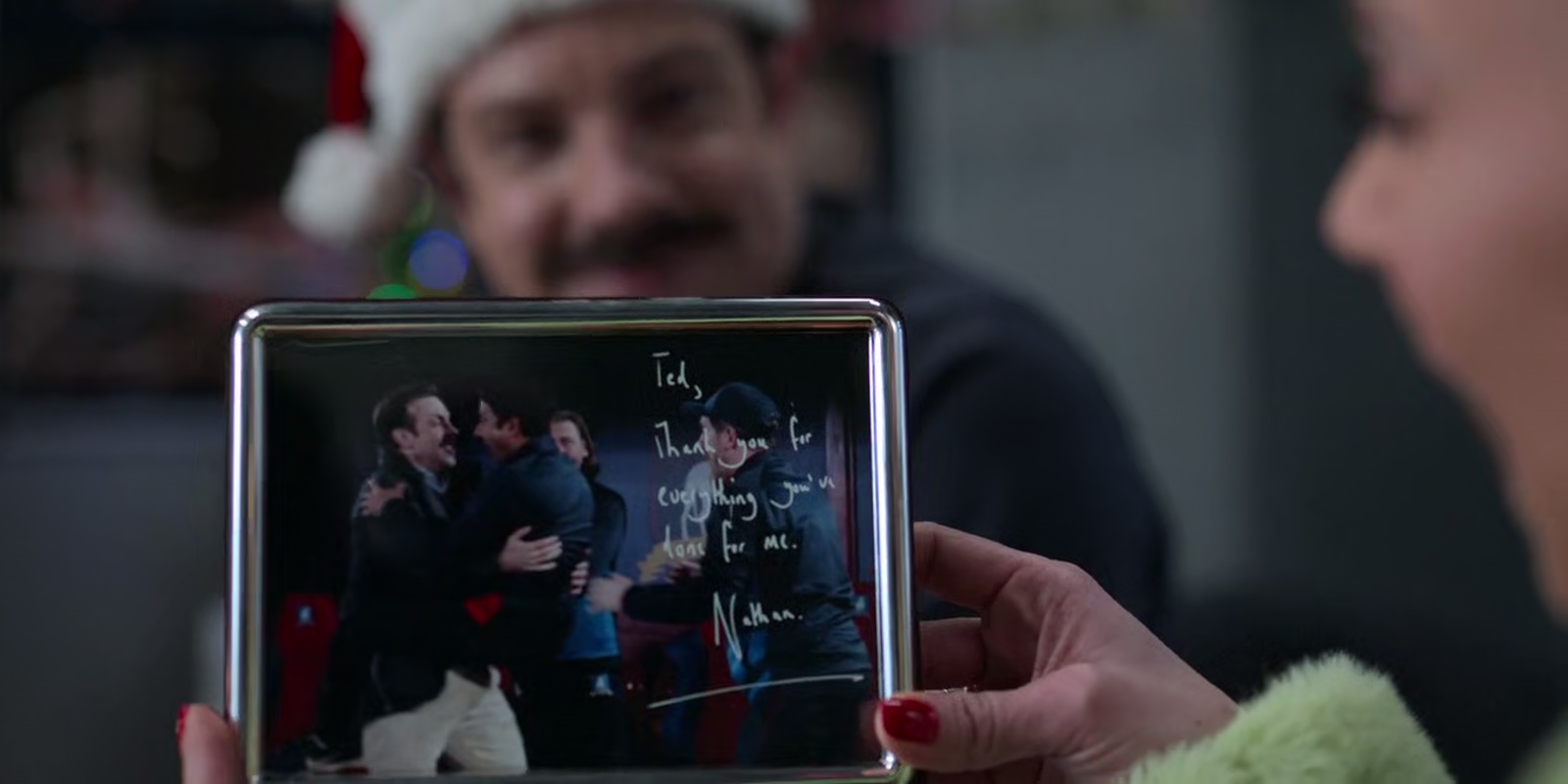 Keeley: What a lovely inscription... 
Coach Beard: ...that you wrote completely over my head, face and body.