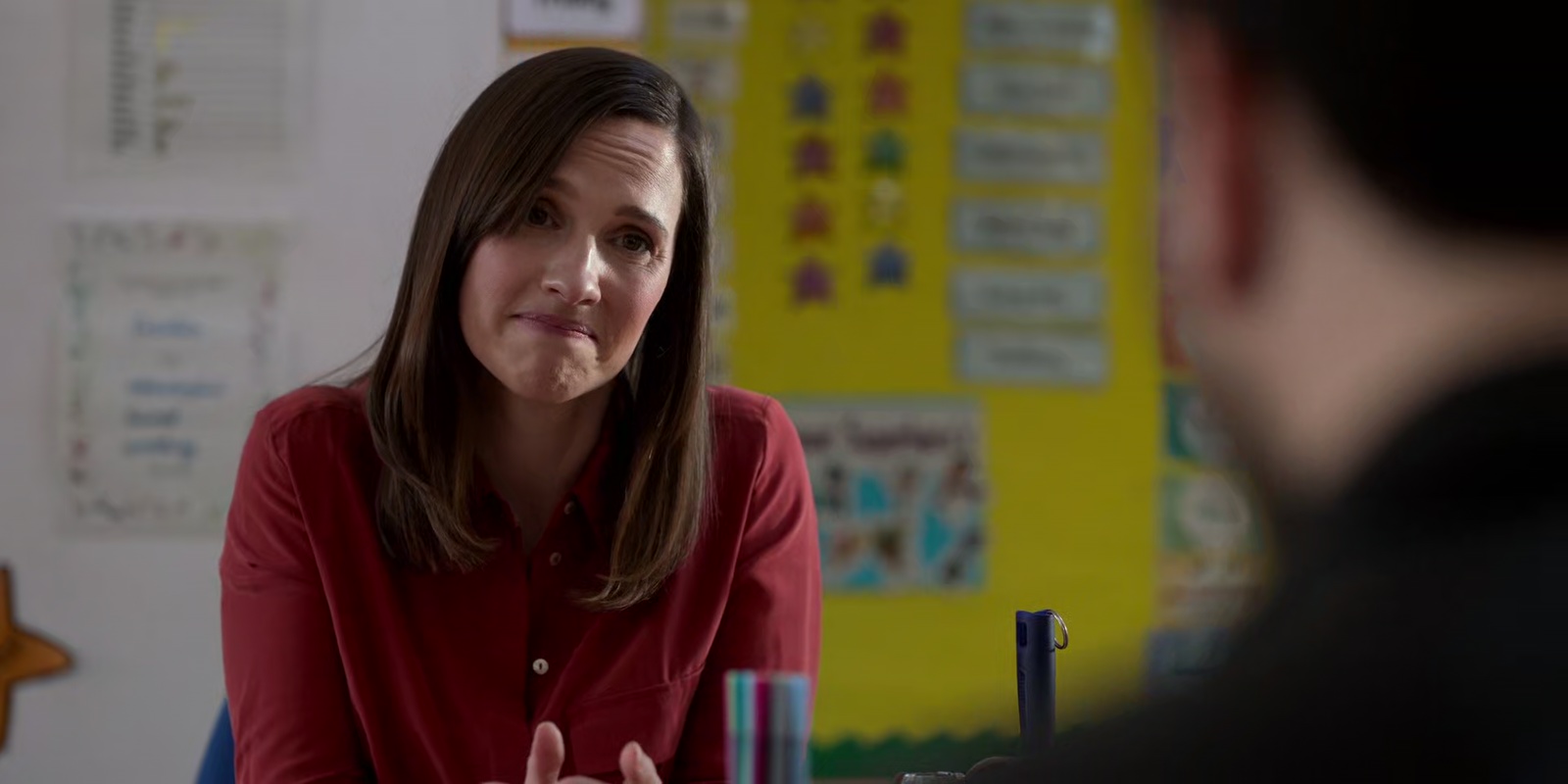 Ms. Bowen: Today she called one of her classmates an "apathetic shitf$cker." 
Roy: Are they? 
Ms. Bowen: Oh, yes. But that